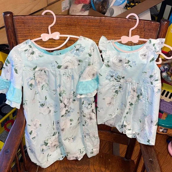 Sister matching set sewn with love,  12 month romper & 3T dress - Picture 15 of 16